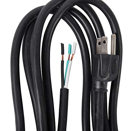 PS615143 3-Wire Appliance and Power Tool Cord, 6 ft, 14 AWG, 15A/125V AC, 1875w, Black