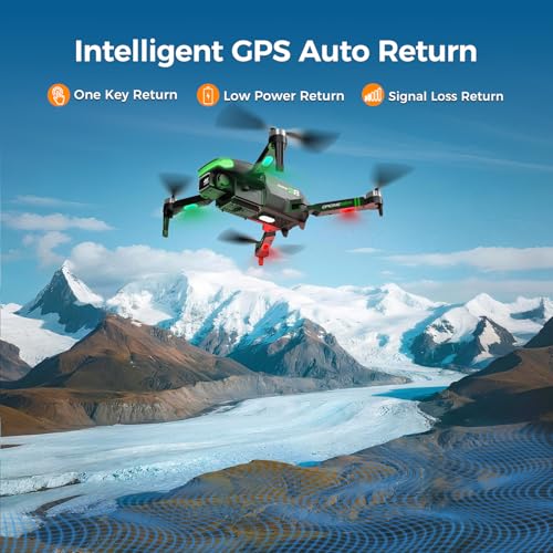 S8 GPS Drones with EIS 4K Camera for Adults kids, 5" Screen on Controller,60 Min Flight Time,Auto Return,Long Range Transmission,Brushless Motor,QuickShots,Foldable and Lightweight Quadcopter with Follow Me,Christmas Toy Birthday Gifts,Under 249g