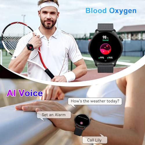 Smart Watch for Men Women Fitness: Make Answer Call Running Digital Mens Watches Waterproof Smartwatch Android Phone iPhone Samsung Compatible Step Pedometer Tracker Heart Rate Sleep SpO2 Monitor