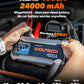 WOLFBOX 4000A Jump Starter,12V Car Battery Jumper Starter Portable with 65W Quick Charger,LED Display,88.8Wh Booster Jump Box Pack (10L Gas 10L Diesel Engine) with LED Light,Jumper Cables, MV24
