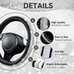 CAR PASS 11 PCS Bling Diamond Car Accessories for Women, Sparkly Rhinestone Steering Wheel Cover, Bling Seat Belt Cushion, Glitter Shift Knob Cover, Car Cup Holder Coaster, Cute Interior Sets Silver