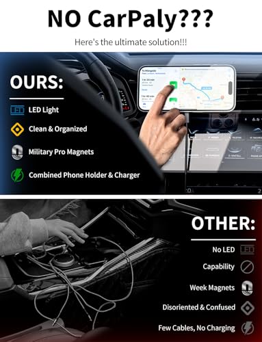 MagSafe Car Mount Charger, 3 in 1 [LED RGB HandsFree] Wireless Car Charger, Magnetic Phone Holders for Your Car- Fast Charging Car MagSafe Charger for iPhone 17/16/15/14/13/12 Series, for Men Women