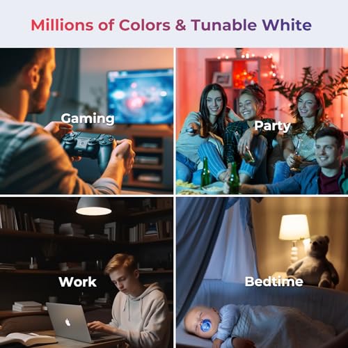 THIRDREALITY Zigbee Smart Color Bulb ZL1 4Pack,Compatible with Home Assistant(ZHA&Z2M), SmartThings,Aeotec,Homey,Hubitat or Echo Devices With Built-in Hub,A19 RGBCW Bulb,2700K-6500K Tunable,800 Lumens