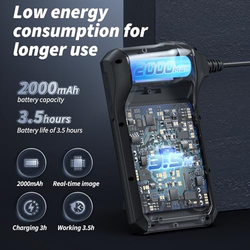 Endoscope Camera with Light, Inspection Borescope Camera with 4.3" IPS Screen, 1920P HD with 8 LED Lights, 16.5FT Semi-Rigid Cord Bore Scope, IP67 Waterproof Endoscope for Sewer, Tools(Orange)