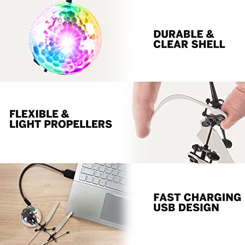 Force1 Orbiter Flying Orb Ball Toy Hand Operated Spinner Drones for Kids - Mini UFO Drone Toys with Remote, Rechargeable LED Indoor Floating Hover Hand Controlled Orb Toys