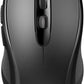 TECKNET Bluetooth Mouse, 4000DPI Wireless Mice for Laptop 2-in-1(BT 5.0/3.0+2.4Ghz) Computer Portable PC Mouse Wireless with USB Receiver for Mac (USB-A+Bluetooth, Black)