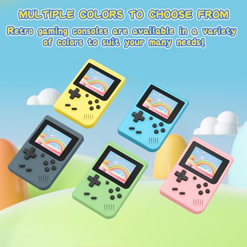 Retro Gaming Console, Built-in 400 Classic Retro Game Console, 3.0 Inch IPS Screen Retro Handheld Game Console, 1020mAh Rechargeable Battery, Portable Arcade Video Gaming Console (Pink)