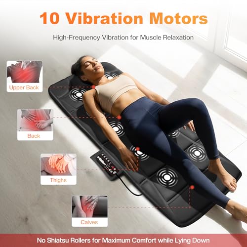 CILI Full Body Massage Mat with Heat, Vibration Back Massage Pad, Full Body Massager for Bed Chair Sofa, Massage Mattress Pad