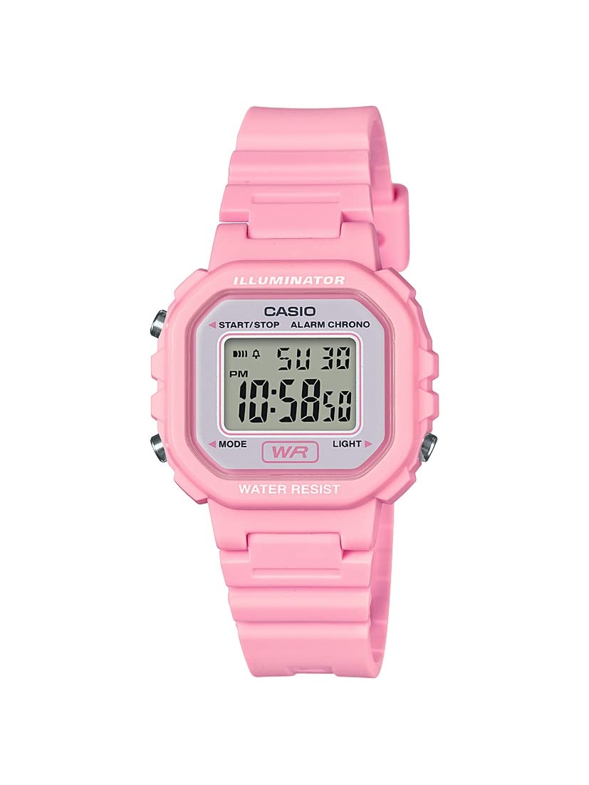 Casio LA20WH Series | Women's Digital Watch | Water Resistant | LED Light | Auto Calendar | Date Display | 1/100 SEC Stopwatch | Regular Time Keeping (HR, Min, SEC, PM, Date, Day) | 5 Yr Batt