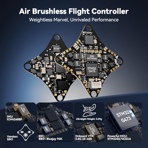 BETAFPV ELRS V3 Air65 Brushless Whoop Quadcopter, Ultralight 1S 65mm Micro Whoop Drone with C03 FPV Camera, G473 5IN1 Air Brushless FC 0702SE Ⅱ 27000KV Motors for FPV Racing Indoor & Outdoor