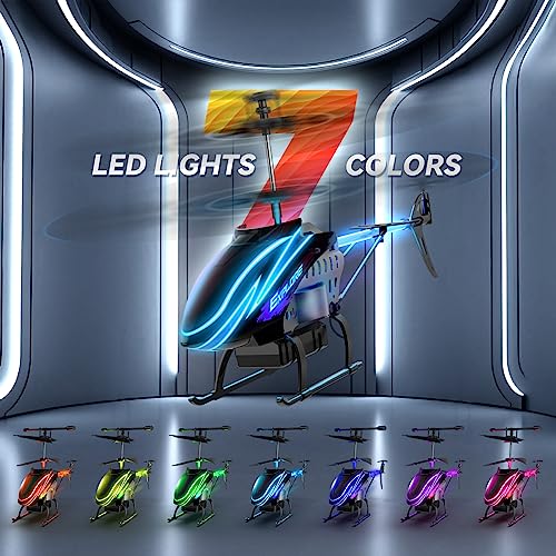 BUSSGO RC Helicopter, Remote Control Helicopter for Kids with 30Mins Flight(2 Batteries), 7+1 LED Light Modes, Altitude Hold, RC Toys for Boys Girls