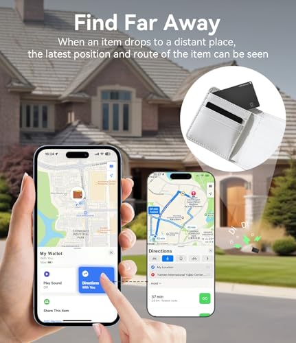 Ultrbeka Ultra-Thin Wallet Tracker Card 0.094in IP68 Waterproof Bluetooth Tracker for Wallets, Passport, Work with Apple Find My, Wireless Charging, Card Locator [Apple MFi Certified] iOS Only