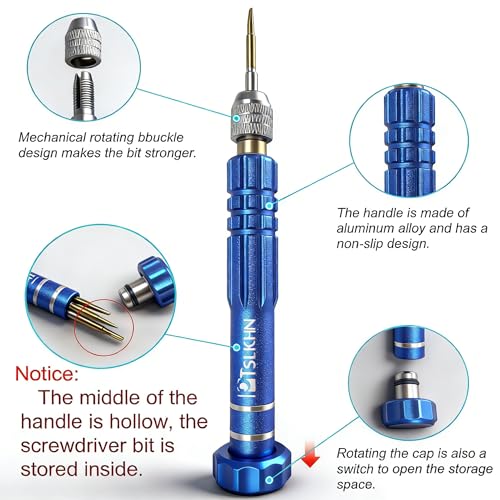 5-in-1 Multifunctional Small Screwdriver, PTSLKHN S2 Steel Magnetic Screwdriver Kit for Eyeglass, Sunglasses, Electronics, Cellphone, Jewelry and More