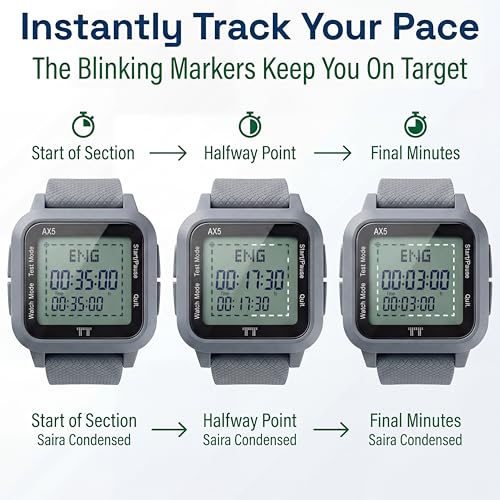 ACT Authorized Test Prep Pacing Watch | Easy-to-Use Silent Digital Wrist Watch, w/ Pre-Program Section for ACT & Marker to Monitor Elapsed Time (Standard + Extended Time) - Pair w/ ACT Prep Book Guide