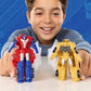 Transformers Crash & Combine Heroes, 3.75-Inch Converting Bumblebee and Optimus  Action Figures, Robot Toys for Kids 6 and Up ( Exclusive)