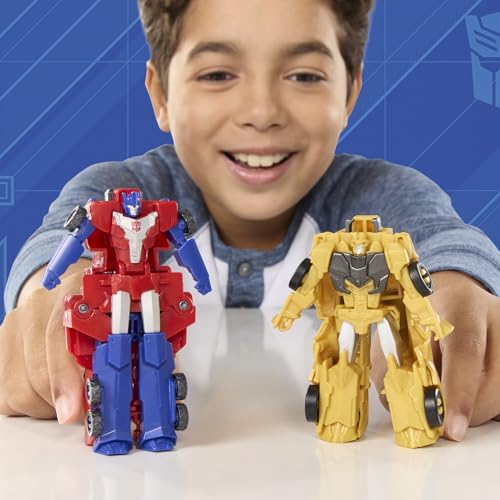 Transformers Crash & Combine Heroes, 3.75-Inch Converting Bumblebee and Optimus  Action Figures, Robot Toys for Kids 6 and Up ( Exclusive)