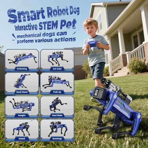 Robot Dog - Interactive STEM Toys with Voice & Remote Control, 30+ Lifelike Actions, Programmable Play, 25m Range, Durable & Safe - Best Gift for Kids 6-12