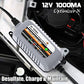 MOTOPOWER MP00205B 12V 1000mA Automatic Battery Charger, Battery Maintainer, Trickle Charger, and Battery Desulfator with Timer Protection - Grey