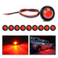 Nilight - TL-04 10 PCS 3/4 Inch Round LED Clearance Light LED Front Rear Side Marker Indicator Light Bullet Marker Light for Truck RV Car Bus Trailer Van Caravan Boat 12V, Red