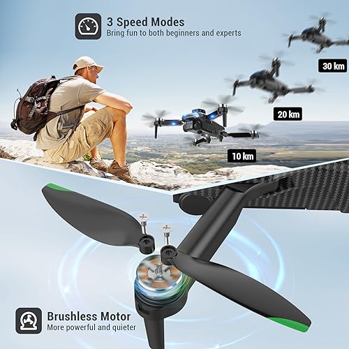 MSMV High-Resolution 4K HD Camera Drone, Wireless RC Toys for Boys Girls, One Button Return, Emergency Stop, Headless Mode, 360° Flips, 2 Batteries & Carrying Case for Kids Adults Beginners, Black