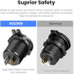 Upgraded 4 Port 12V USB Outlet, 78W Dual PD & QC Aluminum Alloy USB Ports with LED Voltmeter Waterproof for Cars, Cigarette Lighter Replacement 12V Socket for Boats RV Trucks and Motorcycles