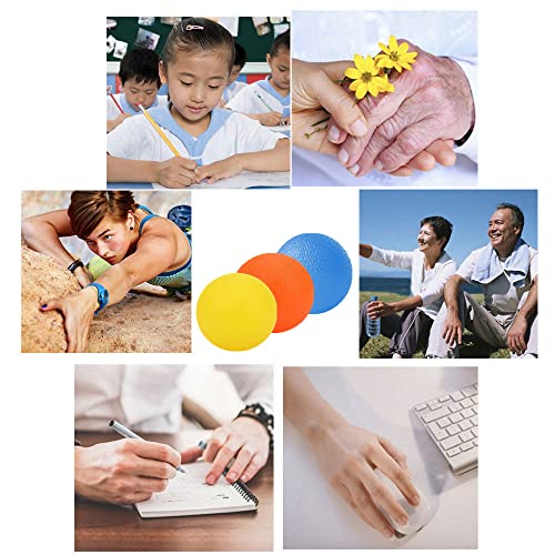 3 Resistance Levels Hand Exercise Balls, Stress Balls for Adults, Squeeze Balls for Physical Therapy, Hand Grip Strength Trainer Hand Squeezers for Strength, Wrist Forearm Finger Exerciser