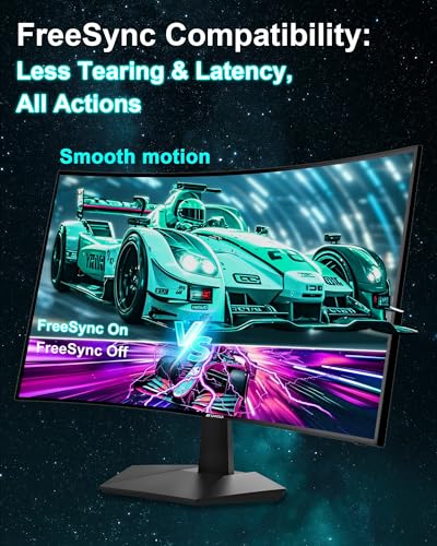 SANSUI 27 Inch Curved 160Hz Gaming Monitor, 1500R Curved Computer Gaming Monitor FHD 1080P, 4000:1, 110% sRGB, FPS/RTS, 1Ms MPRT|FreeSync|HDR|Low Blue Light|HDMI DP| VESA Support, HDMI Cable Incl.