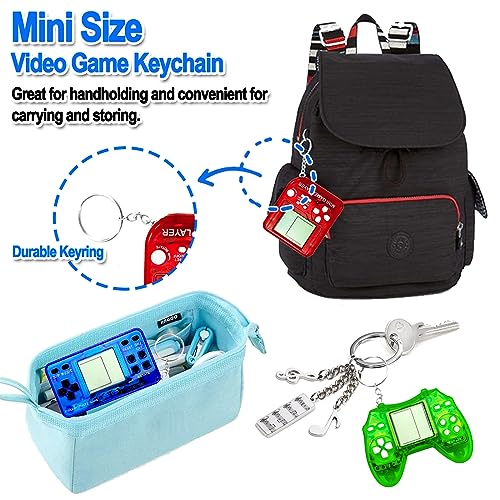12 Pcs Video Game Party Favors for Kids, Mini Video Game Keychain as Return Gifts for Birthday Party, Classroom Prizes, Goodies Bags Stuffer