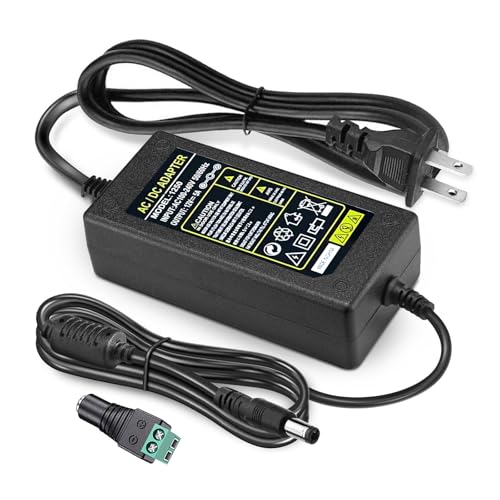 Power Adapter 12V 5A 4A 3A 2.5A 2A 1A AC DC Power Supply Cord Cable 5.5x2.1mm for Sceptre EC Series Monitor,ONN,AOC,Dell,Webcam, Router, Projector, CCTV, Speakers & More 12v 5a Monitor Charger