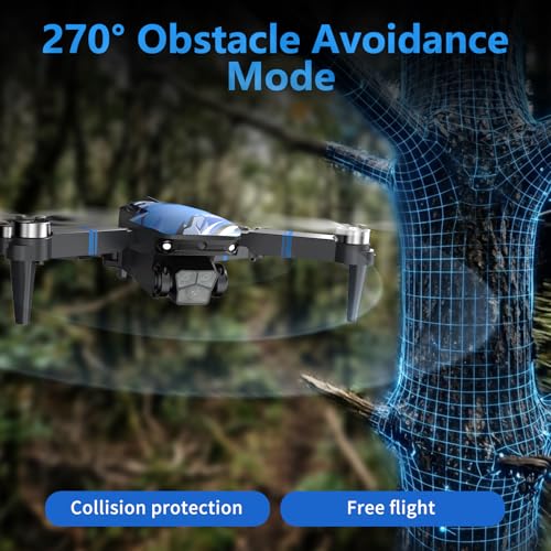 Drone with Camera for Adults LCD Screen FPV Live Video, Professional Brushless Motor 270° Obstacle Avoidance 3D Flips, Foldable RC Mini Quadcopter for Beginners Support 32G SD Card Max Under 250G Gift