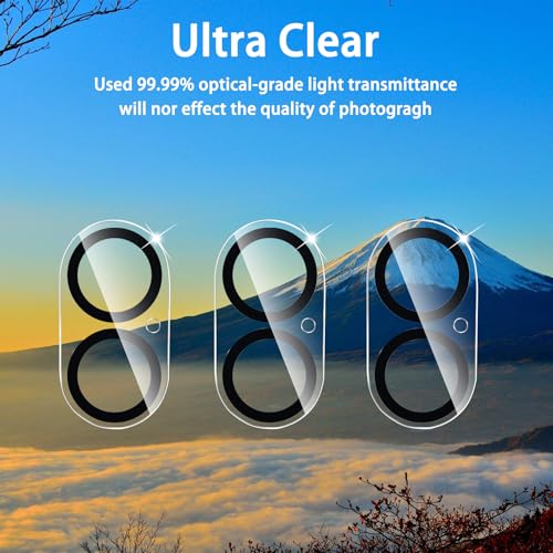 Camera Lens Protector for iPhone 16 and 16 Plus 3 Pack, Tempered Glass, Ultra HD, 9H Hardness, Anti-Scratch, Case Friendly, Easy to Install [No Affect on Night Shots]