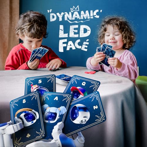Ruko 6088 Robot Toys for kids, Programmable Remote Gesture Sensing & APP Control, Interactive LED Face, Dancing Singing Rechargeable Smart Robot, Birthday Present for Age 3-6 Year Old Boys Girls, Blue