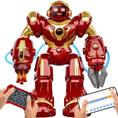 Holyton 5088 Smart Robots for Kids, Large Talking Interactive STEM Programmable RC Robot with Voice Control, APP Control, LED Eyes, Ideal Gift for Kids Ages 5-7, 6-8, 8-12 Boys and Girls