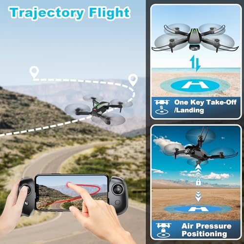 Oddire Drone with Camera - Drones for Adults, with 2 Batteries, Carrying Case, Propellers, 1080P HD Foldable Drone with Stable Hover, Trajectory Flight, Gravity Control, One Key Take Off/Land, 3D Flip