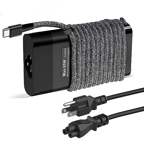 New Slim for HP 65W Laptop Charger USB C,Replacement for HP Envy x360,Spectre x360,Elitebook G5 G6,HP Computer Chromebook,Zbook,Elite x2,ProBook,Pavilion Travel Type C Power Cord Ac Adapter
