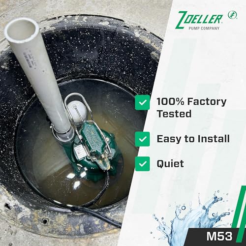 Zoeller M53 Mighty-mate Submersible Sump Pump, 1/3 Hp