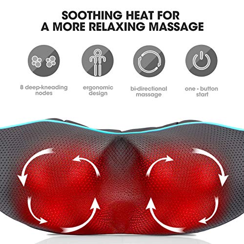 MagicMakers Shiatsu Neck Massager with Heat for Pain Relief Deep Tissue – Valentine's Day Gifts for Him, Her | Ideal for Men, Women, Mom & Dad – Amazing Back & Shoulder Relief from Daughter or Son