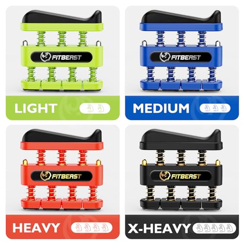 FitBeast Finger Strengthener, Finger Exerciser, Hand Exerciser for Improve Dexterity and Strength in Fingers, Hands, Forearms–Grip Strength Trainer for Musicians, Climbers