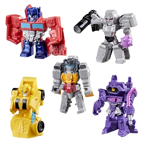 Transformers Tiny Turbo Changers 1.5" Mini Action Figures, Set of 5 Collectible Characters, Robot Toys for Ages 5+