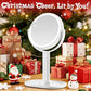 Makeup Mirror with Lights, Double Sided 1x/20x Magnifying Mirror with Light, Rechargeable 3 Color Lights and Adjustable Brightness, 360° Rotation Detachable Comes with Tweezer(White)