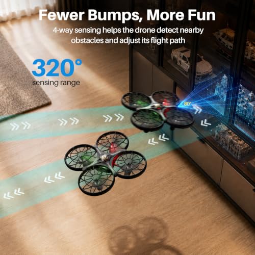SYMA X100 Drone for Kids 8-12, Automatic Obstacle Avoidance, Up to 20 Mins Flight Time(2 Batteries), One-Key 360°Flips and Altitude Hold, Full-Guard Safe Indoor Drone Gift for Boys & Girls
