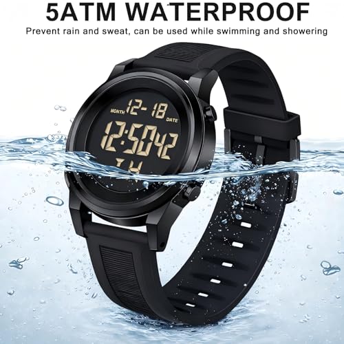 Military Silver Waterproof Sports Wrist Watches for Men Digital Tactical Mens Sport Watches Waterproof Military