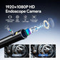 DEPSTECH Dual Lens Industrial Endoscope, 1080P Digital Borescope Inspection Camera, 7.9mm IP67 Waterproof Sewer Camera with 4.3" LCD Screen, 7 LED Lights, 16.5FT Semi-Rigid Cable, 32GB Card-Black