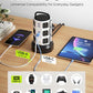 Power Strip Tower JACKYLED Surge Protector Electric Charging Station with 13A 12 Outlets 6 USB Ports Heavy Duty Extension Cord for Home Office Computer Nightstand Laptop Phone White Black