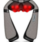 Blue Elf Shiatsu Neck & Back Massager with Heat – 3D Electric Kneading Massage Pillow for Full Body Relaxation (Gray, Home, Office & Car Use)