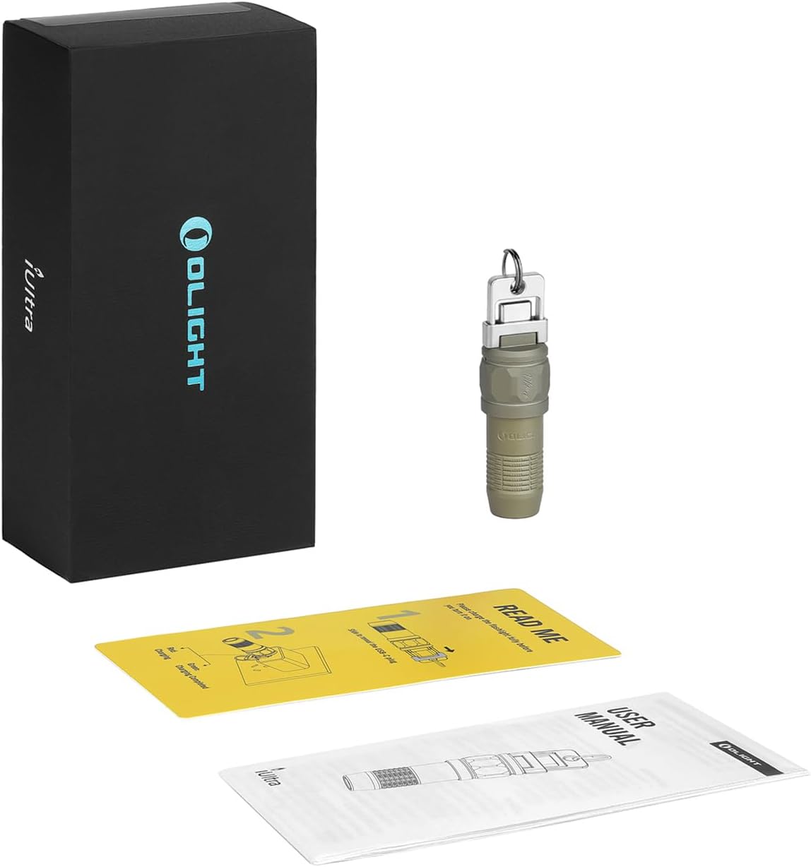 OLIGHT iUltra Rechargeable EDC Flashlight, 80 Lumens Mini LED Keychain Light, Easy take with Pocket or Attach to Keyring, Bag, for Everyday Carry and Emergencies (Olive-Green)