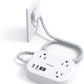 Cruise Essentials 2025,One Beat Travel Power Strip with USB C,Flat Plug Extension Cord with 3 Outlets 4 USB Ports(2 USB C),5 ft Desk Wall Outlet Extender,Non Surge Protector for Cruise,Dorm Room,ETL