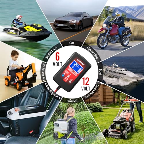 2-Pack Smart Fully Automatic 6V 12V Battery Charger Maintainer for Car, Marine, Motorcycle, Lawn Mower