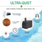 Knifel Submersible Pump 300GPH Ultra Quiet with Over Heating Protection 6ft High Lift for Fountains, Hydroponics, Ponds, Aquariums & More…