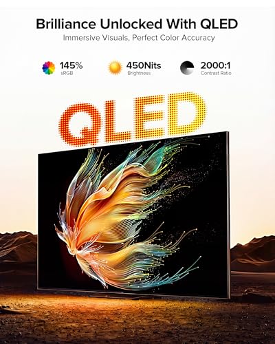 Portable Monitor 24” 144Hz 1080P, 145% sRGB QLED Gaming Monitor, 0.1MS FreeSync, 450Nits Laptop Monitor, USB-C & HDMI, VESA & Stand, Large Second Screen for Laptop, Computer, Mini PC, Game Consoles